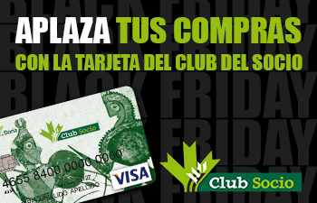 Con tu tarjeta del Club del Socio, puedes aplazar el pago de tus compras a 6 meses para compras iguales o superiores a 180€, hasta el 30/11/2025.Click aquí para más información. 