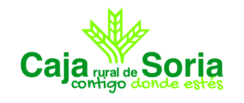 Logo caja Rural de Soria y eslogan: Contigo donde estés