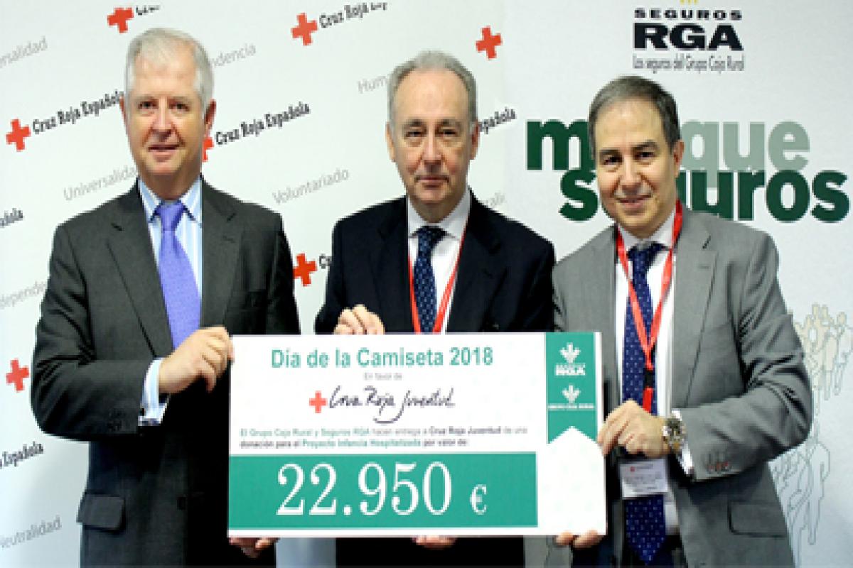 Entrega simbólica del dinero del grupo Caja Rural Cruz Roja