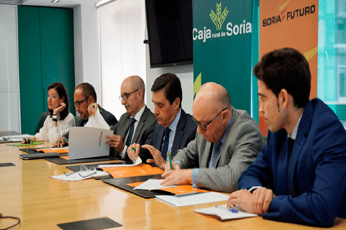 Rueda de prensa para manifestar que, Soria Futuro de alía con iberaval a fin de impulsar proyectos empresariales en la provincia