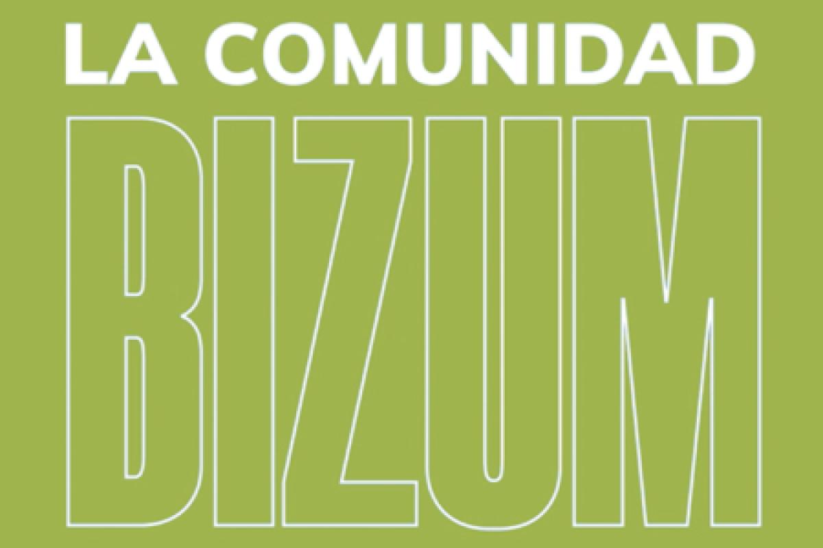 Texto blanco sobre fondo verde lima que dice: La Comunidad Bizum